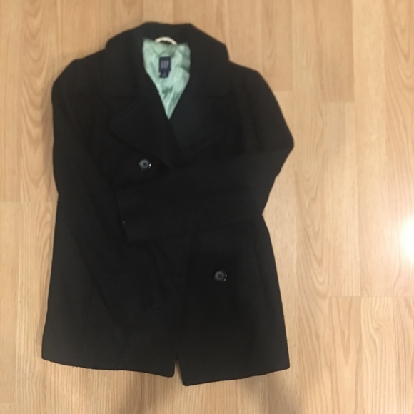 Mid Length Black Double Breasted Peacoat - Picture 3 of 6